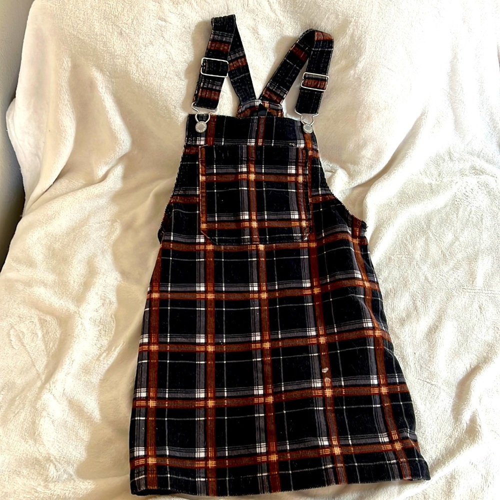 Girls corduroy overall dress
